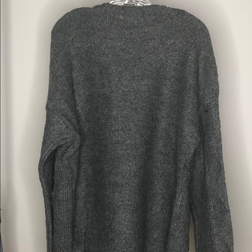 CHARCOAL GREY KNIT CARDIGAN SWEATER - Picture 6 of 8